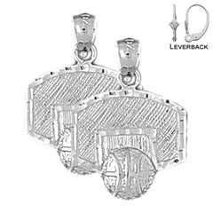 14K or 18K Gold Basketball Basket Earrings