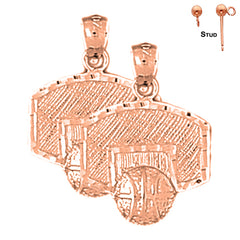 14K or 18K Gold Basketball Basket Earrings