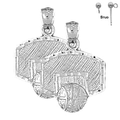 14K or 18K Gold Basketball Basket Earrings