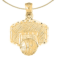 14K or 18K Gold Basketball Basket Pendant