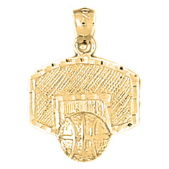 14K or 18K Gold Basketball Basket Pendant