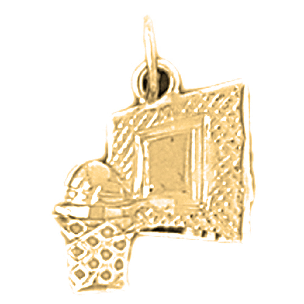 14K or 18K Gold Basketball Basket Pendant