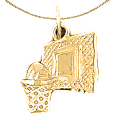 14K or 18K Gold Basketball Basket Pendant
