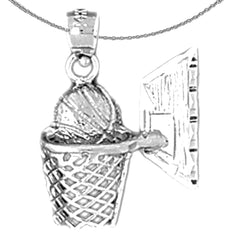 14K or 18K Gold Basketball Basket Pendant