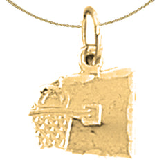 14K or 18K Gold Basketball Basket Pendant