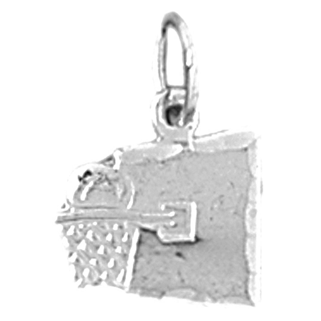 14K or 18K Gold Basketball Basket Pendant