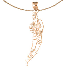 Basketballspieler-Anhänger aus 14 Karat oder 18 Karat Gold