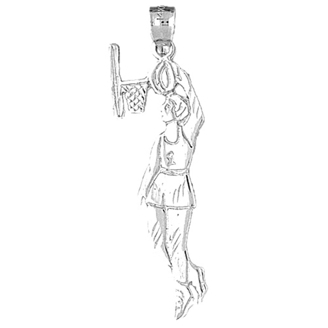 10K, 14K or 18K Gold Basketball Player Pendant