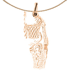 14K or 18K Gold Basketball Player Pendant