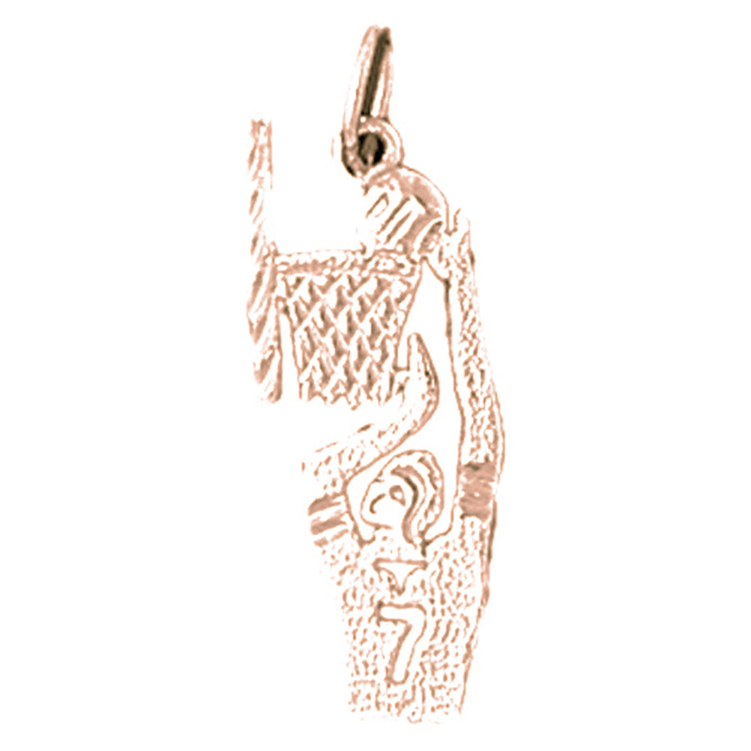 14K or 18K Gold Basketball Player Pendant