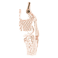 14K or 18K Gold Basketball Player Pendant