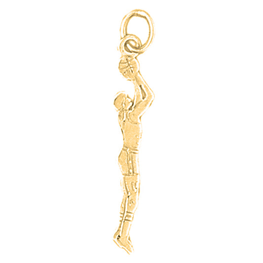 14K or 18K Gold Basketball Player Pendant