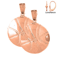 14K or 18K Gold Basketball Earrings