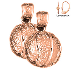 14K or 18K Gold 3D Basketball Earrings