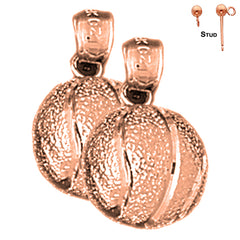 14K or 18K Gold 3D Basketball Earrings