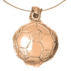 3D-Fußballanhänger aus 10 Karat, 14 Karat oder 18 Karat Gold