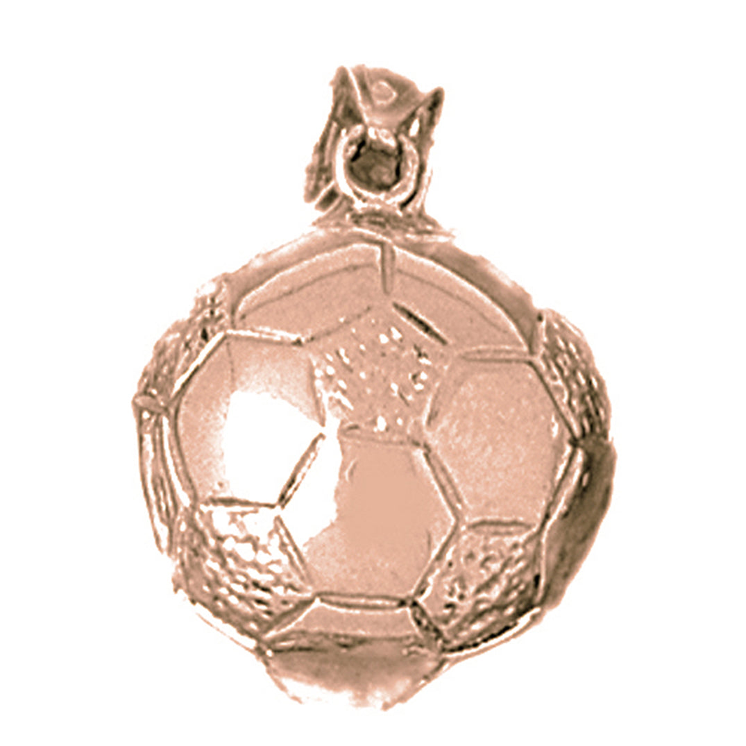 10K, 14K or 18K Gold 3D Soccer Ball Pendant