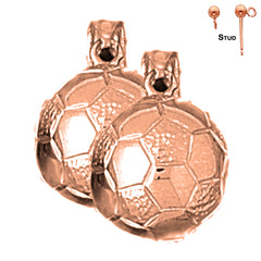 14K or 18K Gold 3D Soccer Ball Earrings