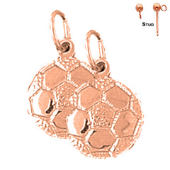 14K or 18K Gold Soccer Ball Earrings