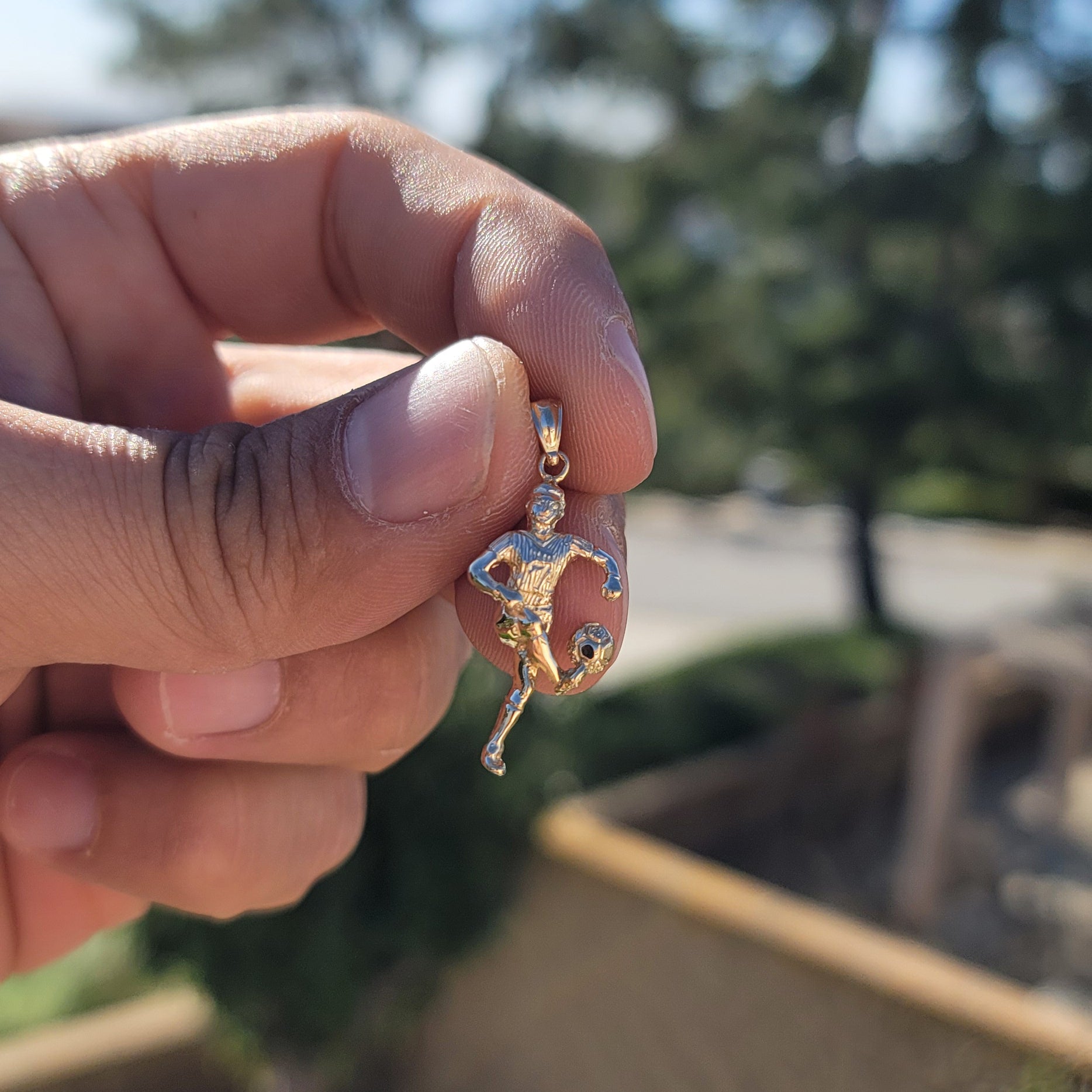 14K or 18K Gold Soccer Player Pendant