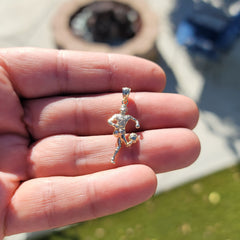 Fußballspieler-Anhänger aus 14 Karat oder 18 Karat Gold