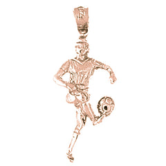 14K or 18K Gold Soccer Player Pendant