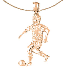 14K or 18K Gold Soccer Player Pendant
