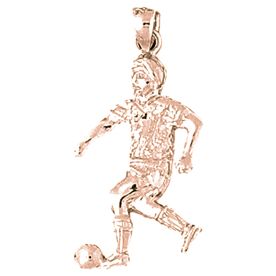 14K or 18K Gold Soccer Player Pendant