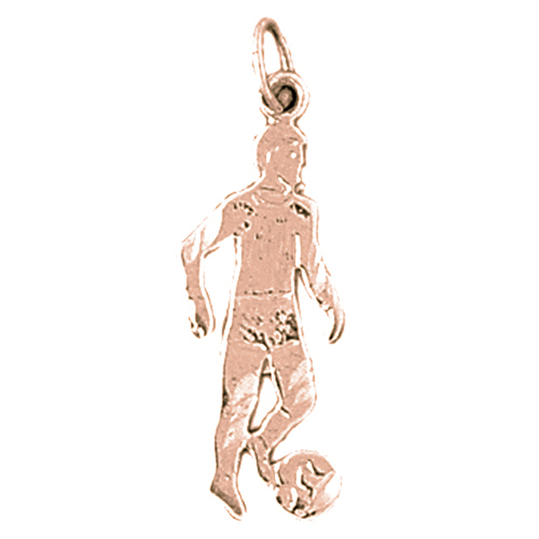14K or 18K Gold Soccer Player Pendant