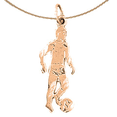 Fußballspieler-Anhänger aus 14 Karat oder 18 Karat Gold