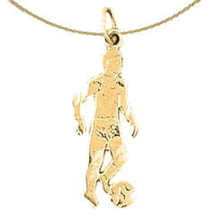 Fußballspieler-Anhänger aus 14 Karat oder 18 Karat Gold