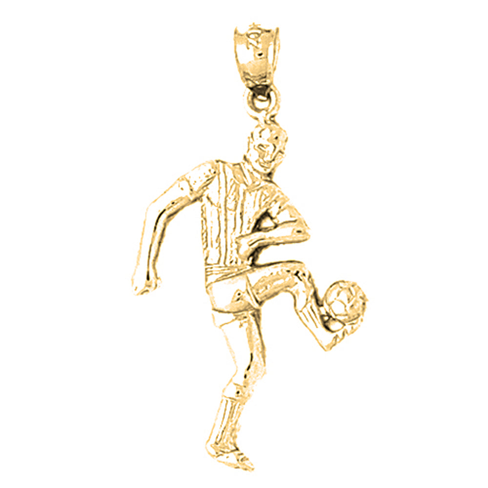 10K, 14K or 18K Gold Soccer Player Pendant