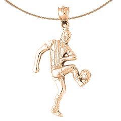 10K, 14K or 18K Gold Soccer Player Pendant