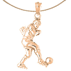 Fußballspieler-Anhänger aus 10 Karat, 14 Karat oder 18 Karat Gold