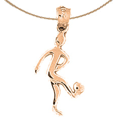 14K or 18K Gold Soccer Player Pendant