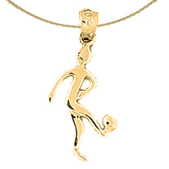 14K or 18K Gold Soccer Player Pendant