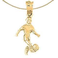 14K or 18K Gold Soccer Player Pendant