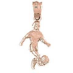 14K or 18K Gold Soccer Player Pendant