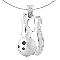 14K or 18K Gold Bowling Pin And Ball Pendant