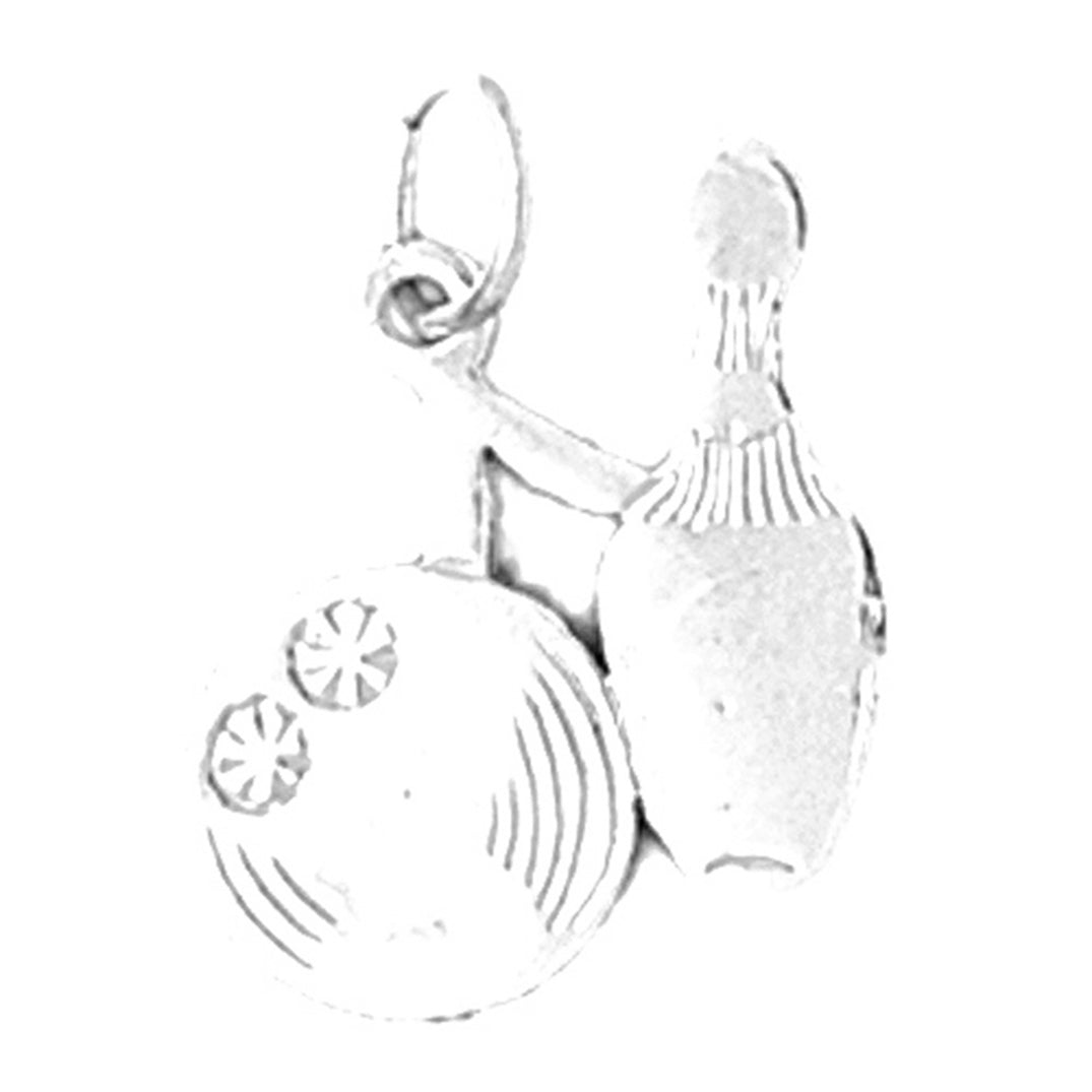 14K or 18K Gold Bowling Pin And Ball Pendant