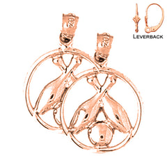 14K or 18K Gold Bowling Pin And Ball Earrings