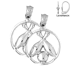 14K or 18K Gold Bowling Pin And Ball Earrings