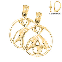 14K or 18K Gold Bowling Pin And Ball Earrings