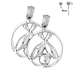 14K or 18K Gold Bowling Pin And Ball Earrings