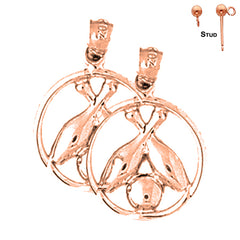 14K or 18K Gold Bowling Pin And Ball Earrings