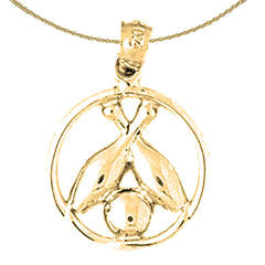 14K oder 18K Gold Bowling Pin und Ball Anhänger