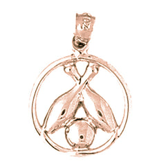 14K or 18K Gold Bowling Pin And Ball Pendant