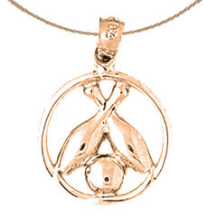 14K oder 18K Gold Bowling Pin und Ball Anhänger