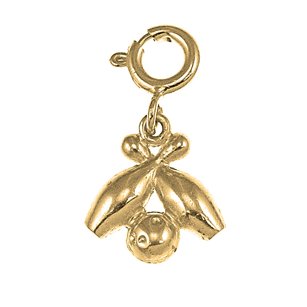 14K or 18K Gold Bowling Pin And Ball Pendant