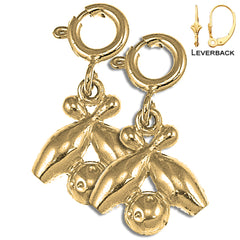 14K or 18K Gold Bowling Pin And Ball Earrings